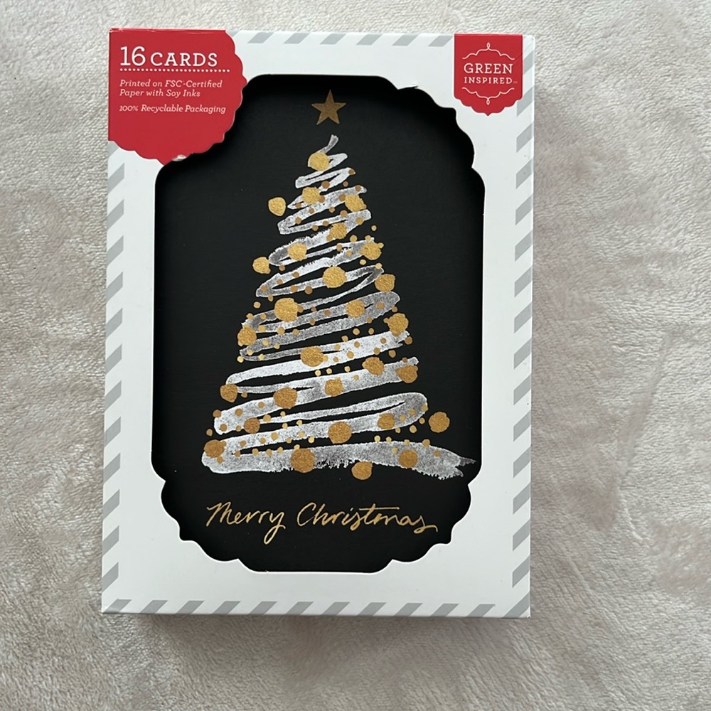 Green Inspired Christmas Tree Christmas Cards